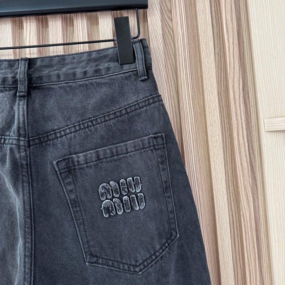 Miu Miu Charcoal Straight Leg Jeans